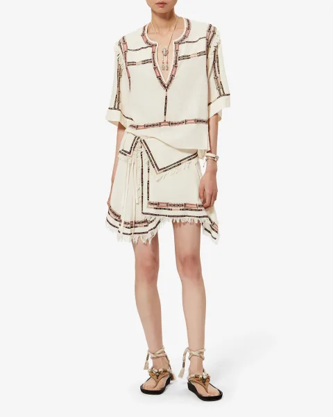 Jupe Feriel - Femme - Écru - Taille40 - Isabel Marant - Collection Été Femme - Nouvelle Collection Capsule La Riviera