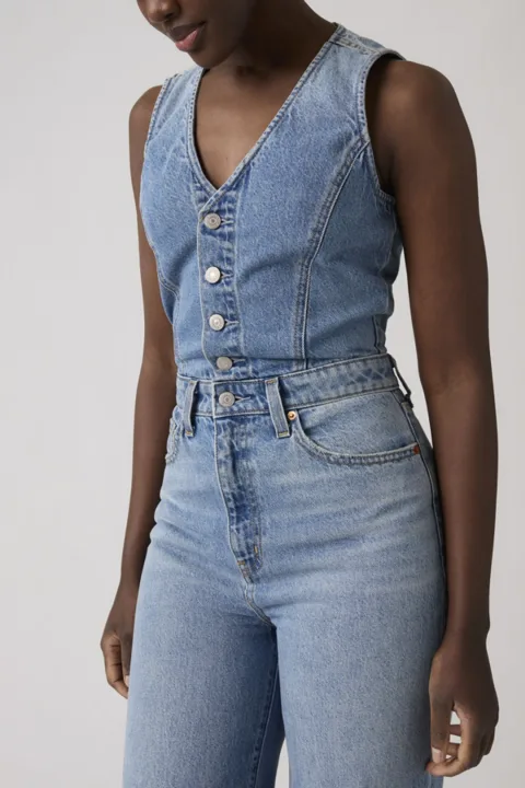Levi's Salopette Denim Wide Leg - Femme - Bleu / Own It Jumpsuit - 32