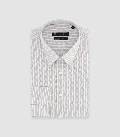 IZAC - Chemise à rayures kaki PALY