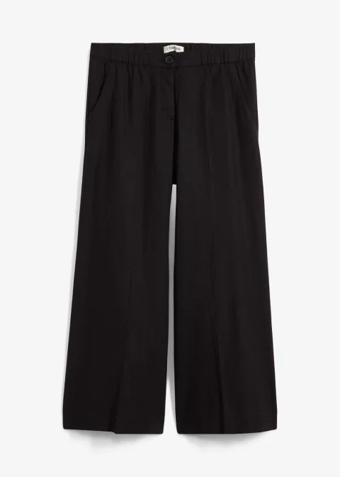 Pantalon large à taille élastiquée