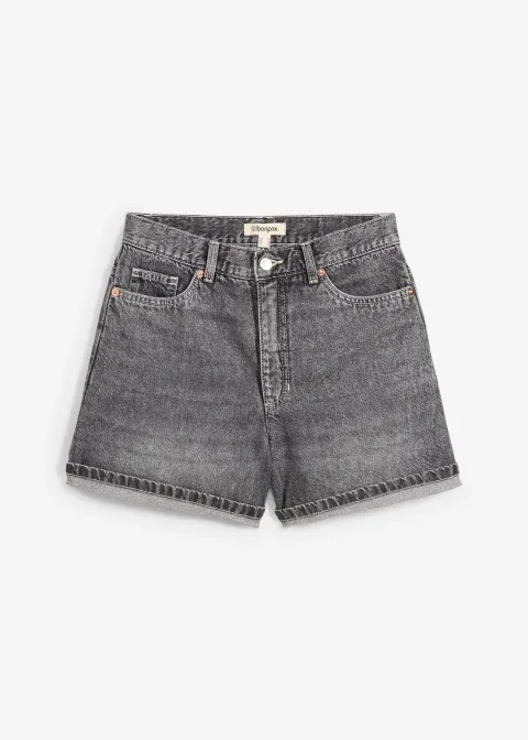 Short en jean taille haute, peu extensible