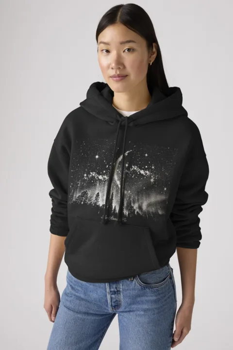 Levi's Sweat À Capuche Graphique Salinas - Femme - Noir / Moonlight Pirata Black - XS