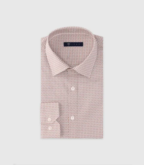 IZAC - Chemise imprimée manches longues camel