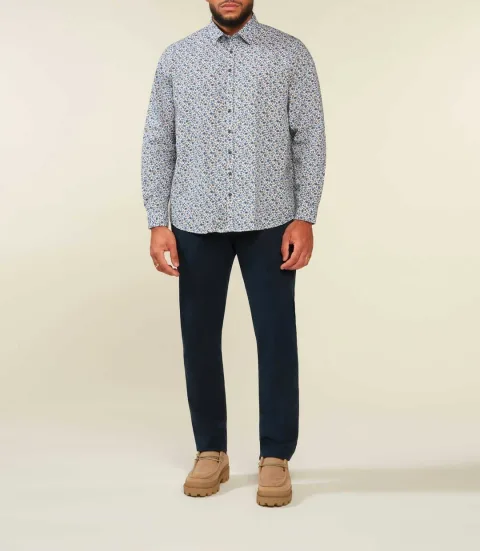 IZAC - Chemise casual à imprimé bleu JOANIBT