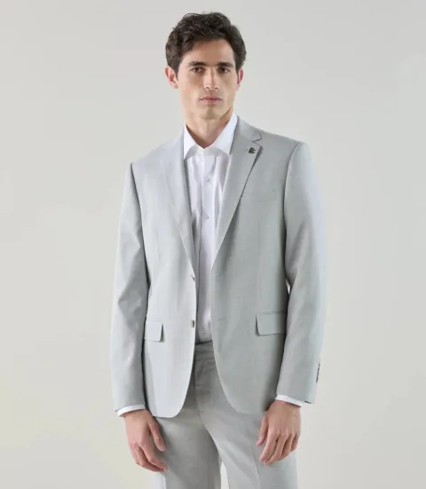IZAC - Costume 2 boutons gris clair