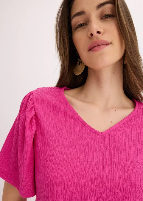 T-shirt en crêpe texturé