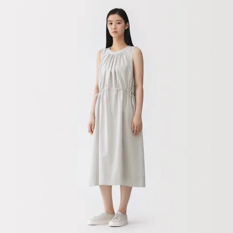 Robe sans manches en mélange de washi pour femme
