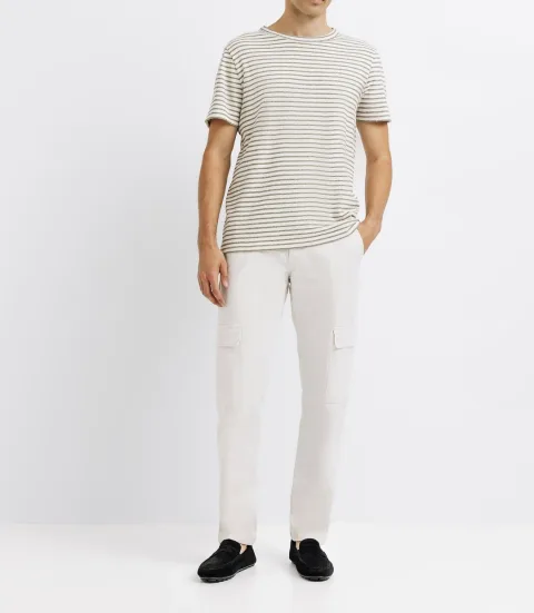 IZAC - T-shirt rayé écru