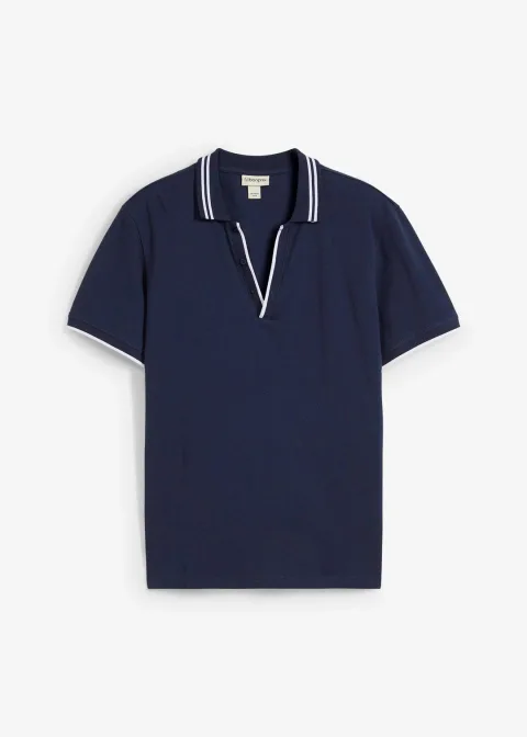Polo col V en maille piquée