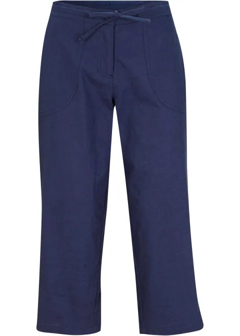 Pantalon 3/4 en lin majoritaire