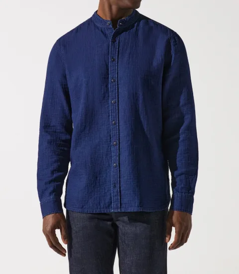 IZAC - Chemise col mao bleu JEREMI