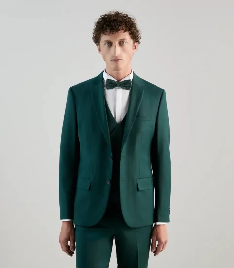 IZAC - Costume 3 pièces de cérémonie vert foncé
