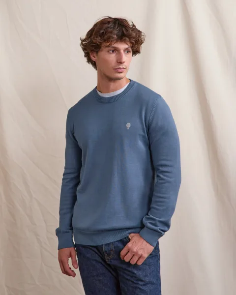 Pull en coton bleu - MARLY