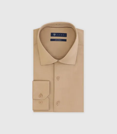 IZAC - Chemise ville ajustée camel
