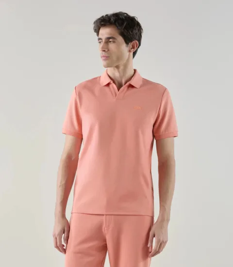 IZAC - Polo col ouvert orange