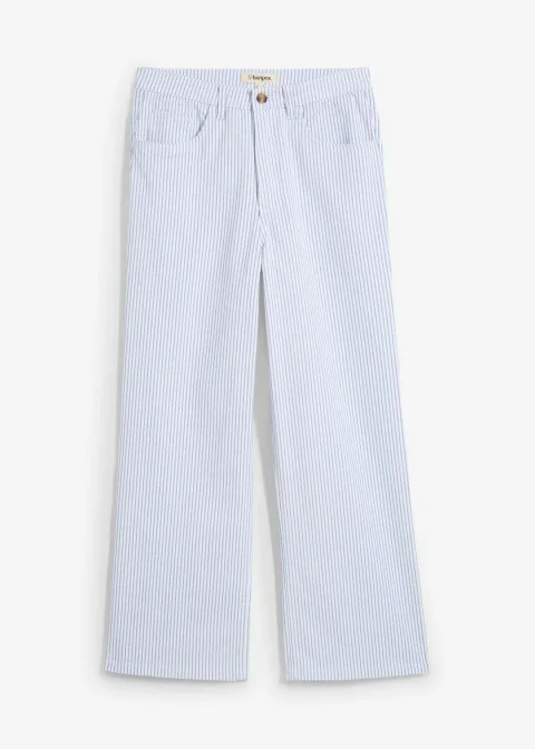 Jean large taille haute, cropped