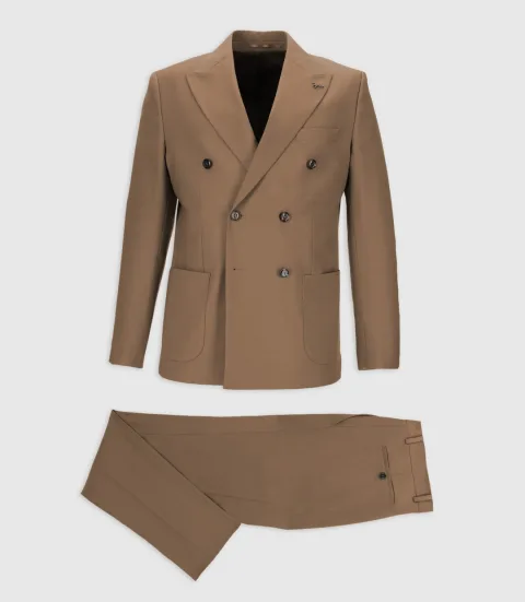 IZAC - Costume croisé camel