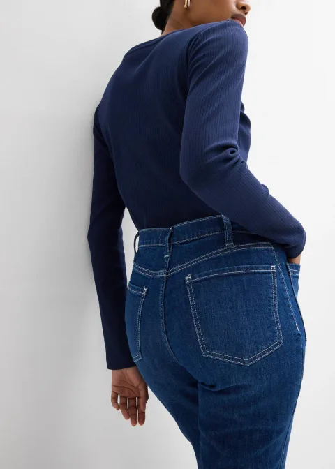 Jean flare taille haute, extensible