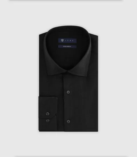 IZAC - Chemise ville ajustée noire