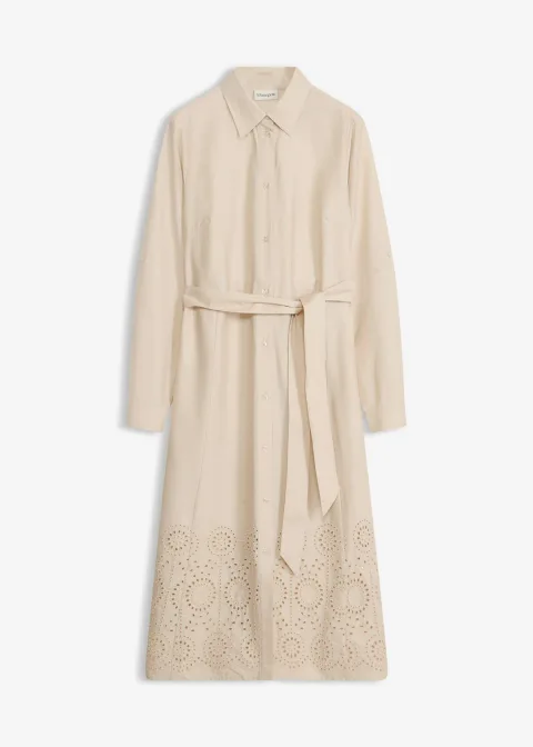 Robe-chemise avec broderies anglaises