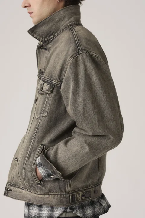Levi's Veste Trucker Relaxed Type III - Homme - Blanc / Moonstruck - 2XL