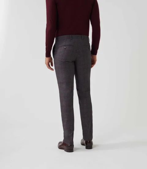 IZAC - Pantalon ville Prince de Galles marron ''Gvisuel''