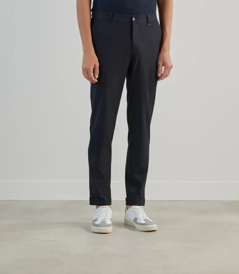 IZAC - Pantalon casual élastiqué marine