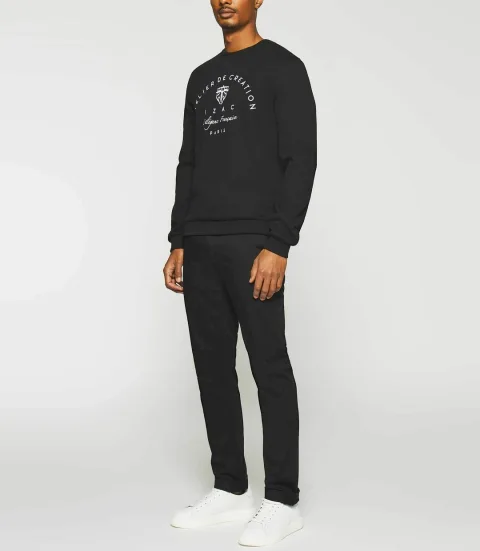 IZAC - Sweat à broderie noir SWDURAN