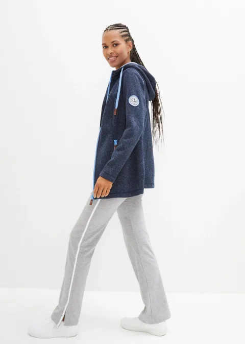 Veste en polaire tricoté à capuche