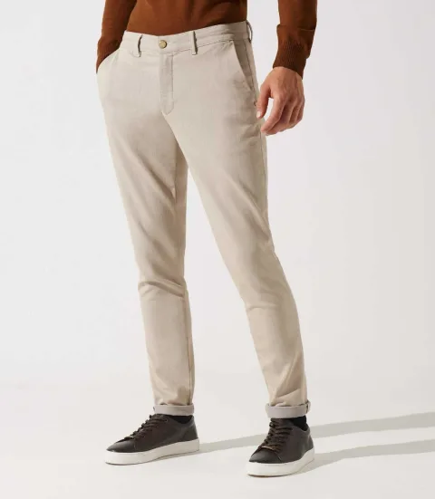 IZAC - Pantalon chino armuré beige VARFAIT