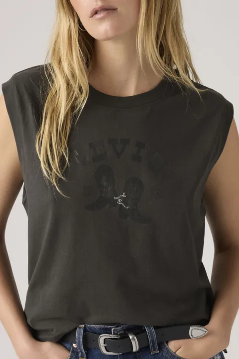 Levi's Débardeur Graphique Boxy - Femme - Noir / Pirate Black - XS