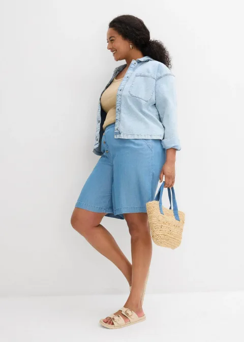 Short en Lyocell à taille élastiquée