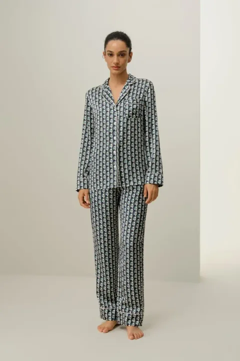 LILYSILK Ensemble De Pyjama En Soie Taureau Ensemble À Manches Longues Pure Soie Taureau M