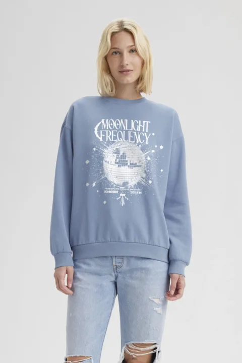 Levi's Sweat Shirt Col Rond Graphique Salinas - Femme - Bleu / Moonlight Frequency Troposphere - XS