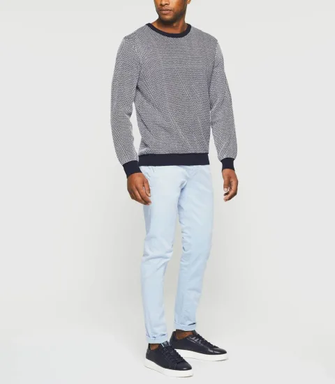 IZAC - Pull col rond bleu marine ''Damian''
