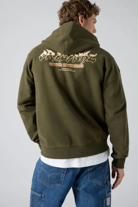 Levi's Sweat À Capuche Crop Two Horse - Homme - Blanc / Cropped Hoodie Bright White - 11-0601 Tcx - XL