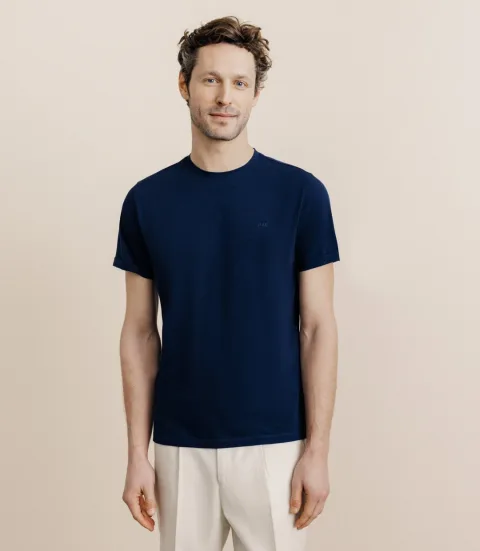 IZAC - T-shirt col rond marine