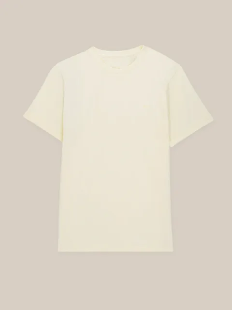 IZAC - T-shirt col rond  jaune pale