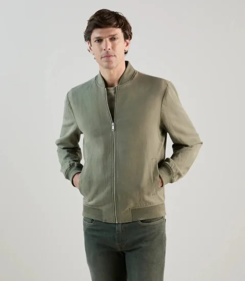 IZAC - Blouson col teddy kaki