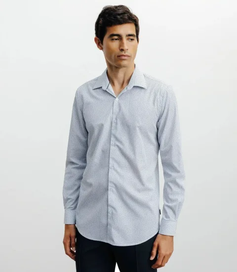 IZAC - Chemise ville imprimée bleue