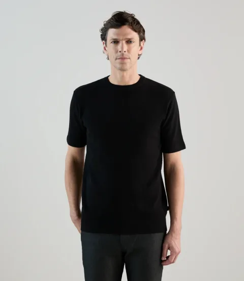 IZAC - T-shirt à manches courtes en jeu de points noir