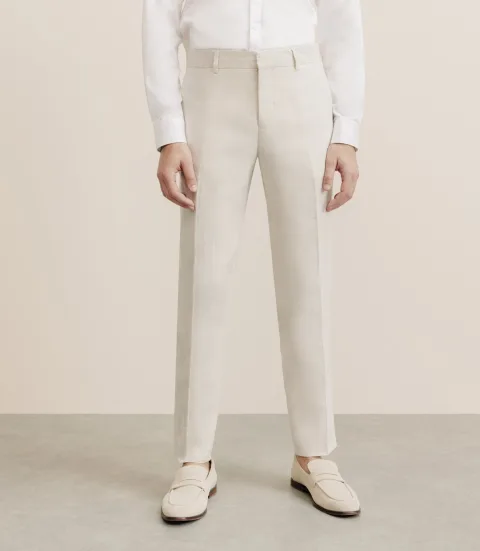 IZAC - Pantalon 100% lin beige
