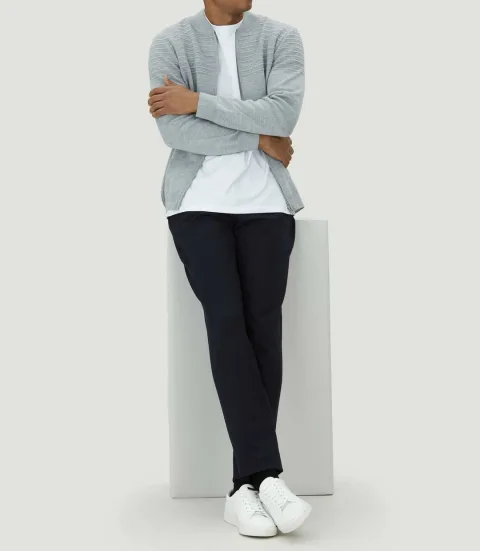 IZAC - Gilet zippé col teddy laine gris ''Lawson''