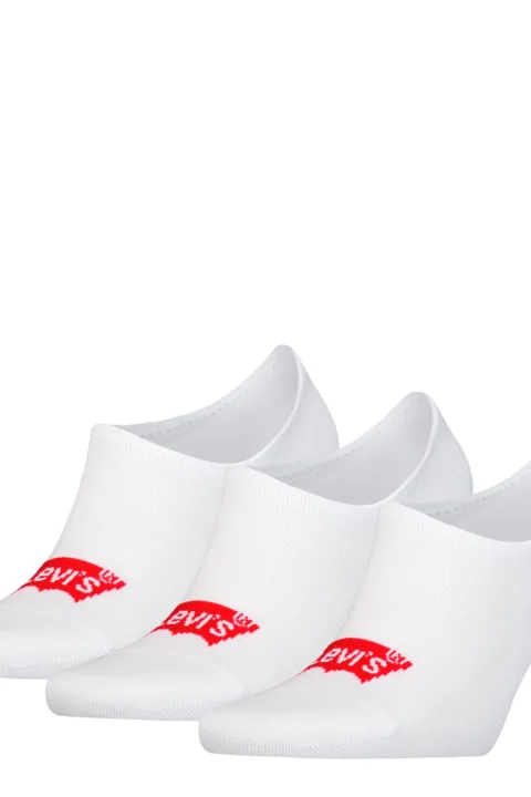 Levi's Chaussettes Basses En Coton Recyclé Logo Batwing Lot De 3 - Homme - Blanc / White - 43