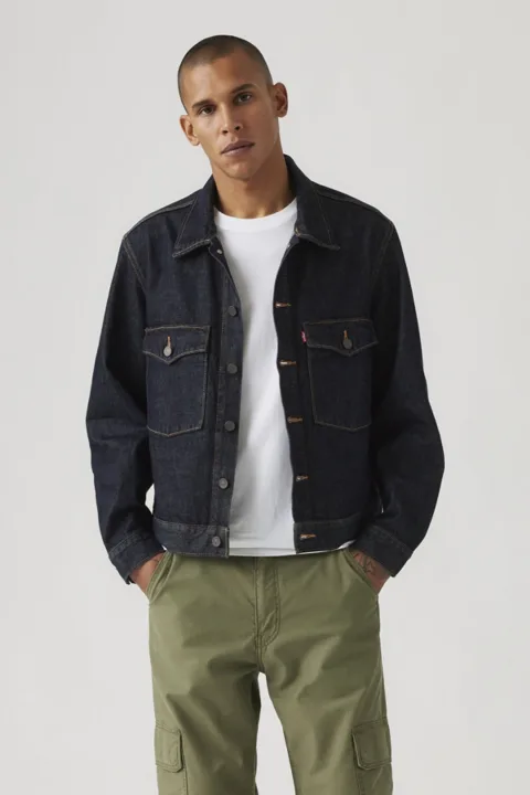 Levi's Veste Trucker Embarcadero Station - Homme - Bleu / Love Your Smile Rinse - 2XL