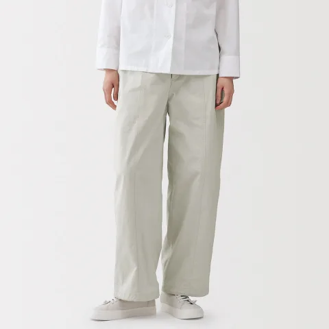 Pantalon à cordon de serrage en toile de coton léger pour femme