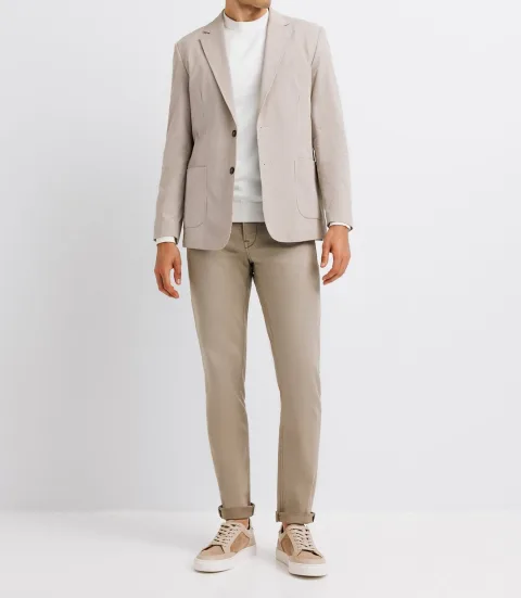 IZAC - Veste casual seersucker beige