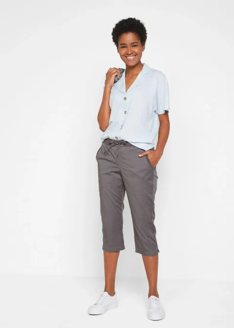 Pantalon corsaire avec lien à nouer