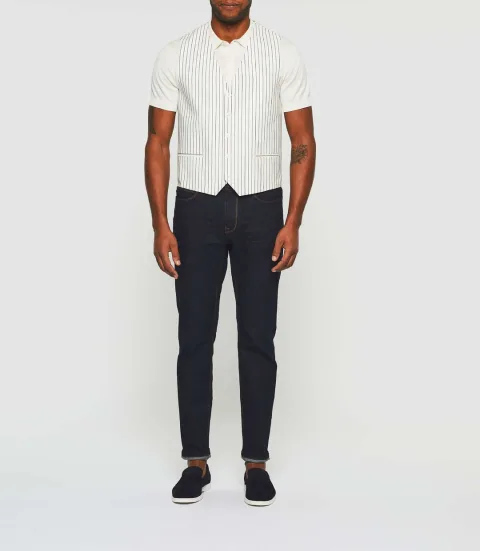 IZAC - Gilet de costume en lin blanc ''Jalessio''