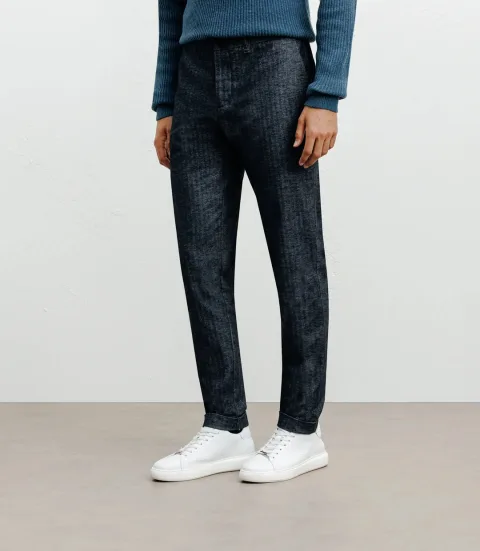 IZAC - Pantalon chevron marine